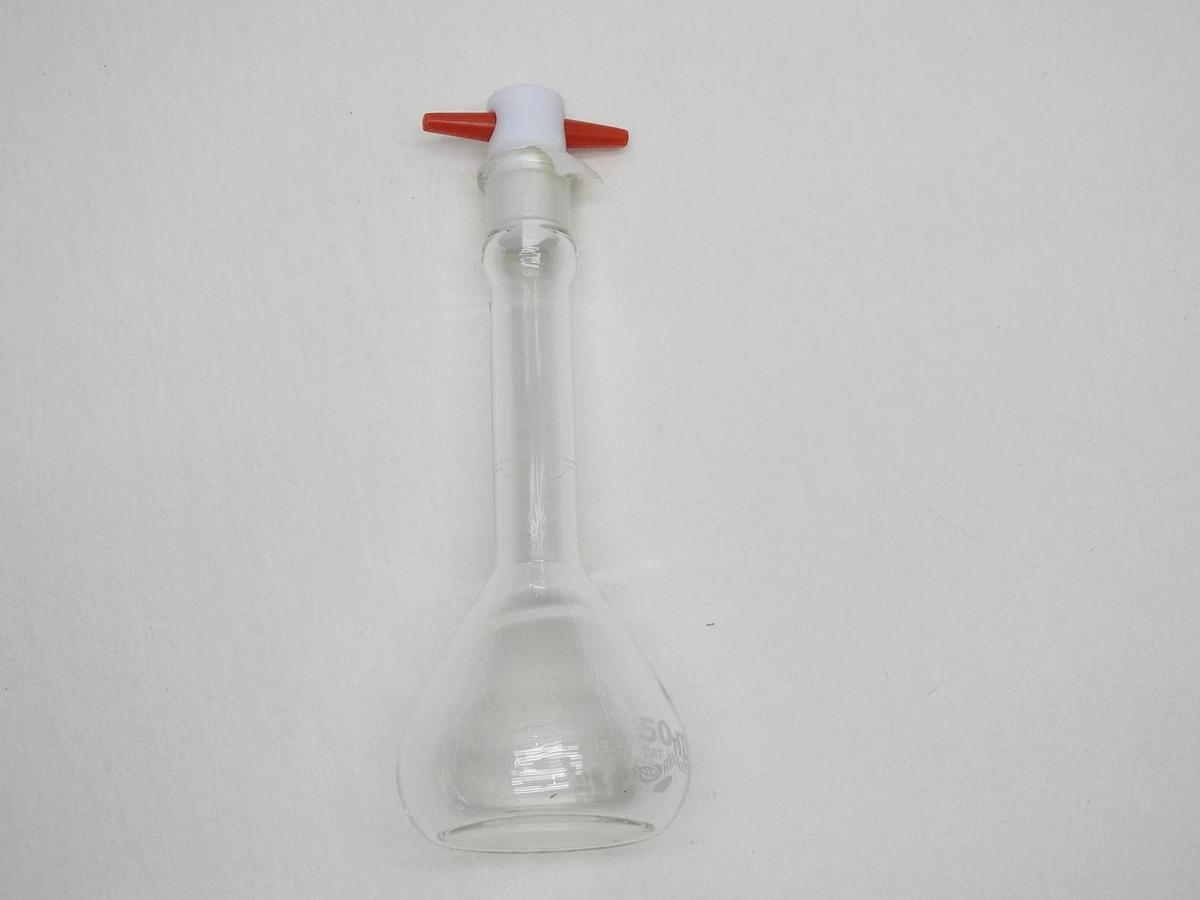 12/pcs VWR Volumetric Flask Clear Glass, Wide Neck Unserialized 51x130 mm, 50 ml