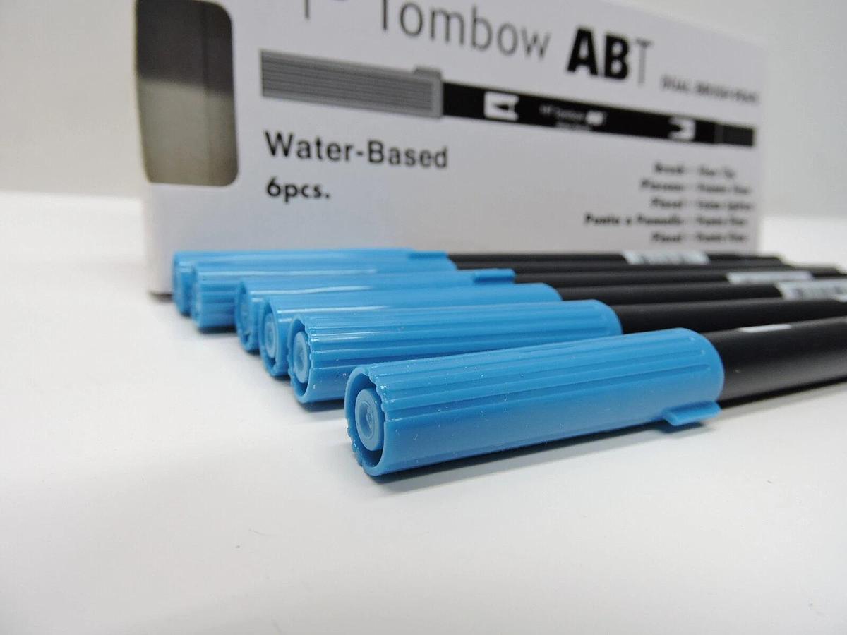 (Lot of 6) - Tombow 56549 Dual Brush Pen Art Marker, ABT 443 Turquoise NEW!
