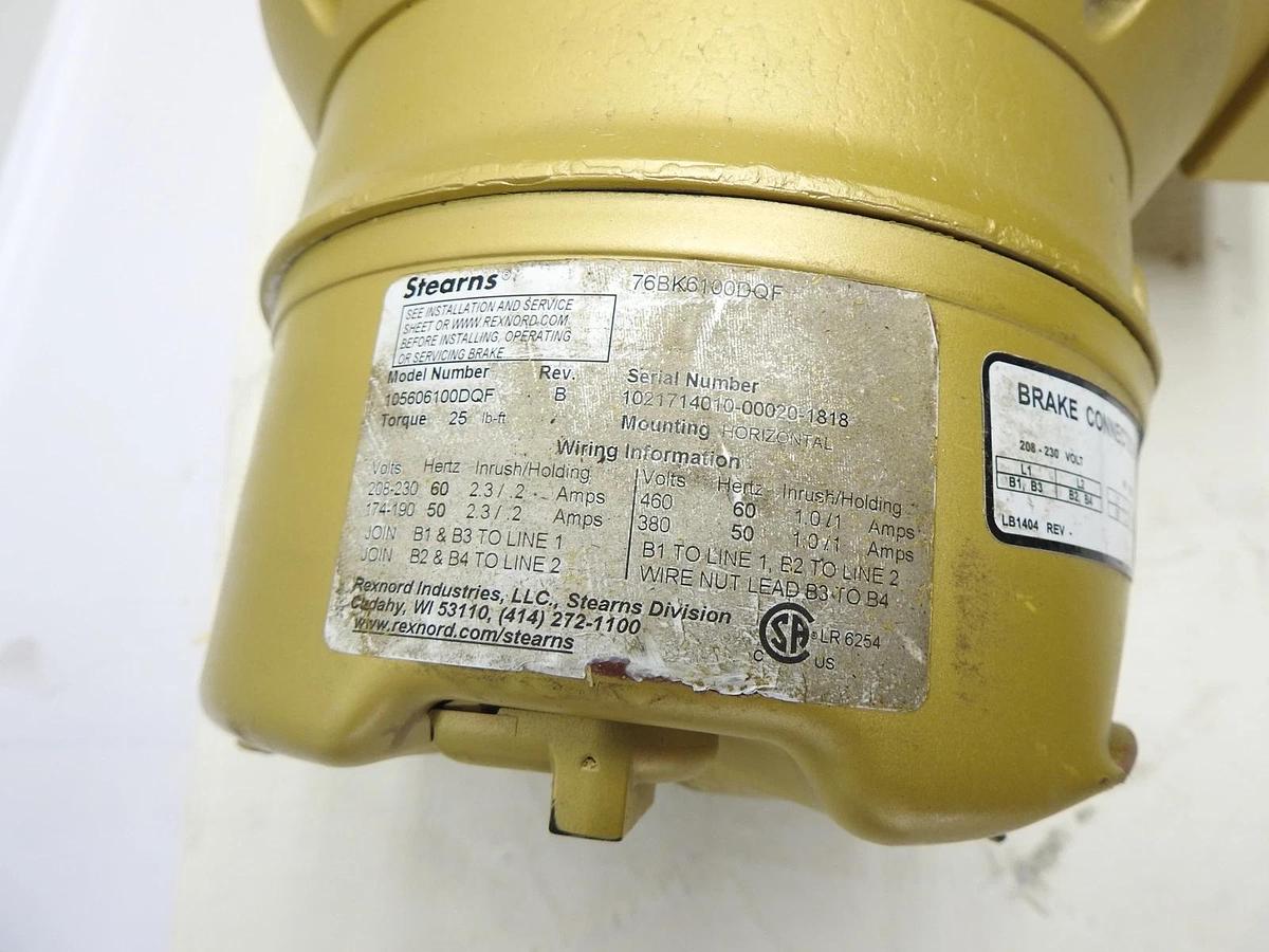 Baldor EBM3615T w/ Stearns 76BK6100DQF Electronic Clutch