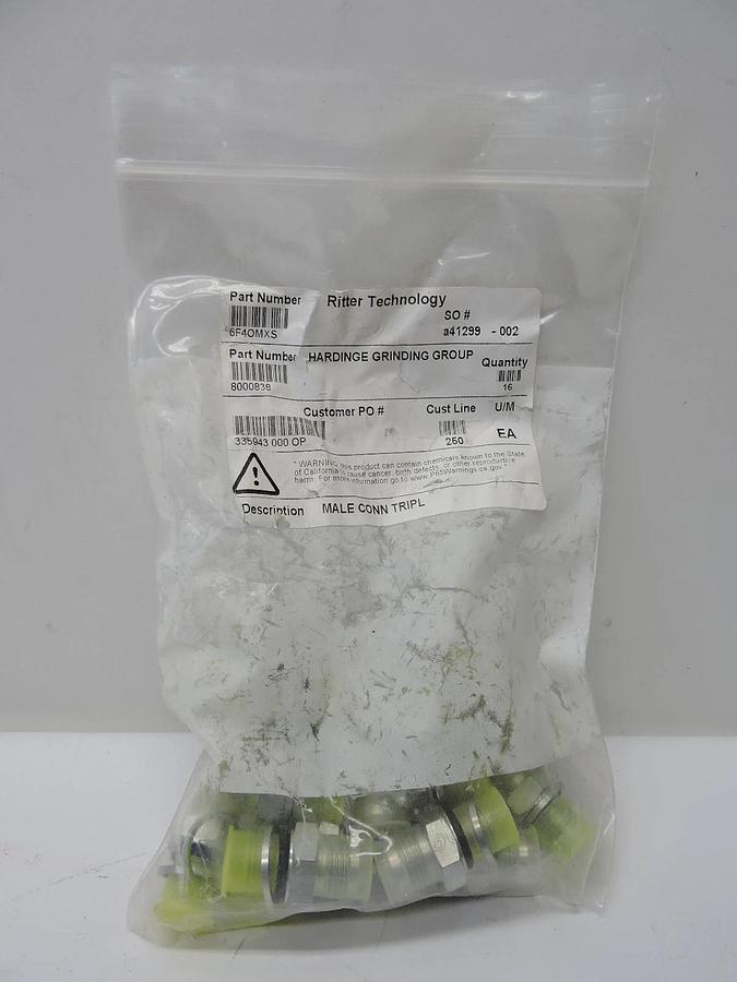 (16 Pack) GENUINE Parker 6F4OMXS Male Straight Adapter 3/8 JIC X 1/4 NEW