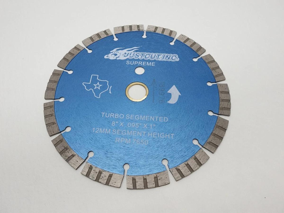 Just Cut inc Supreme Turbo Segmented 8"x.095"x 1" 12MM Segment Height Sintered