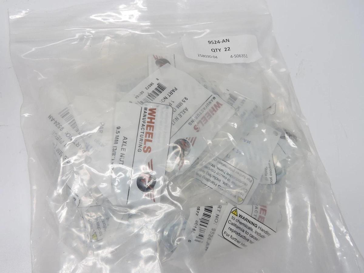 Lot of 22 Wheels Manufacturing Hub Axle Nut 3/8'' (9.5mm) x 24TPI (9524-AN) NEW!