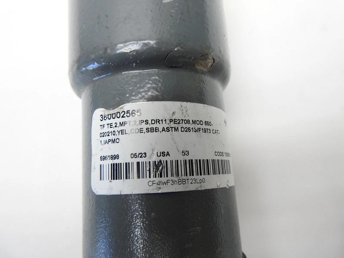 GEORG FISCHER CENTRAL PLASTICS 360002565 2" X 12" Thread Transition Fitting OEM!