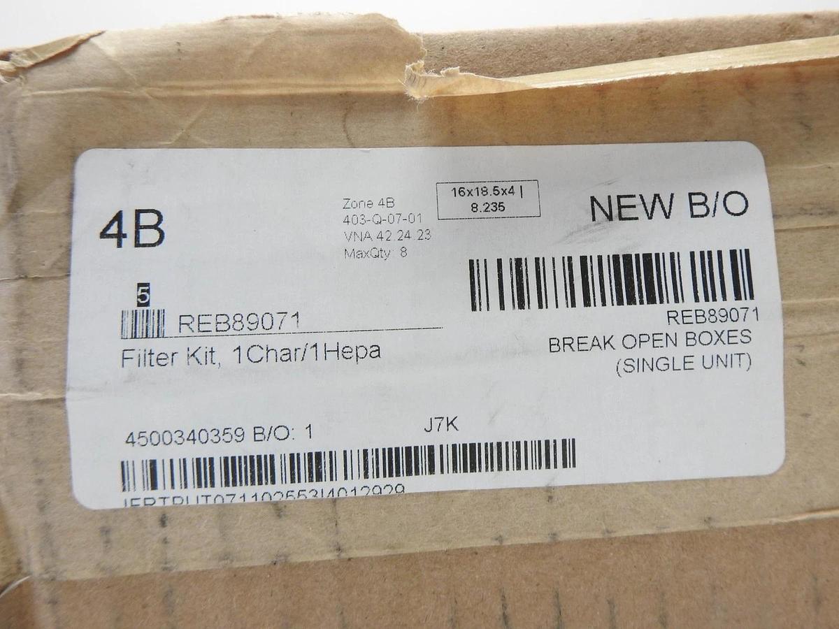 Resfab REB89071 89071 Filter Kit, 1Char/1Hepa - NOB NEW!