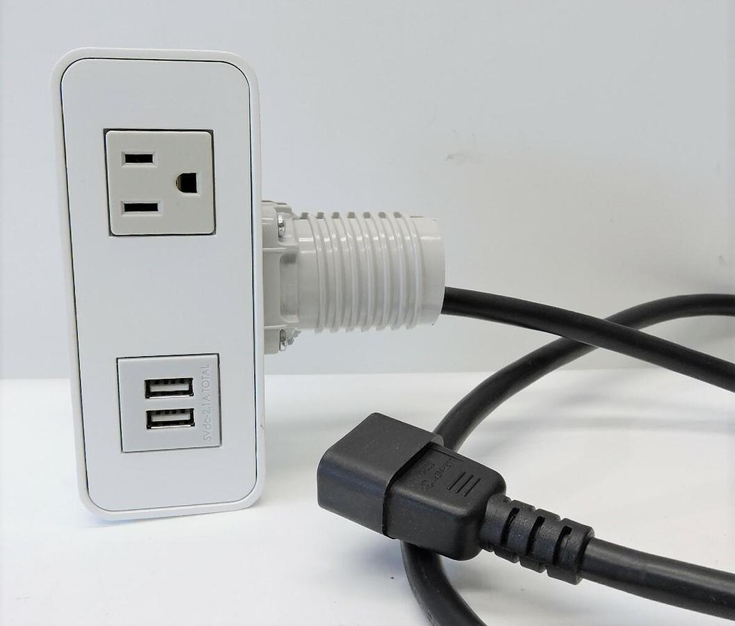 Teknion Power Cube w/ Dual USB Power Configuration, Very White - NEW