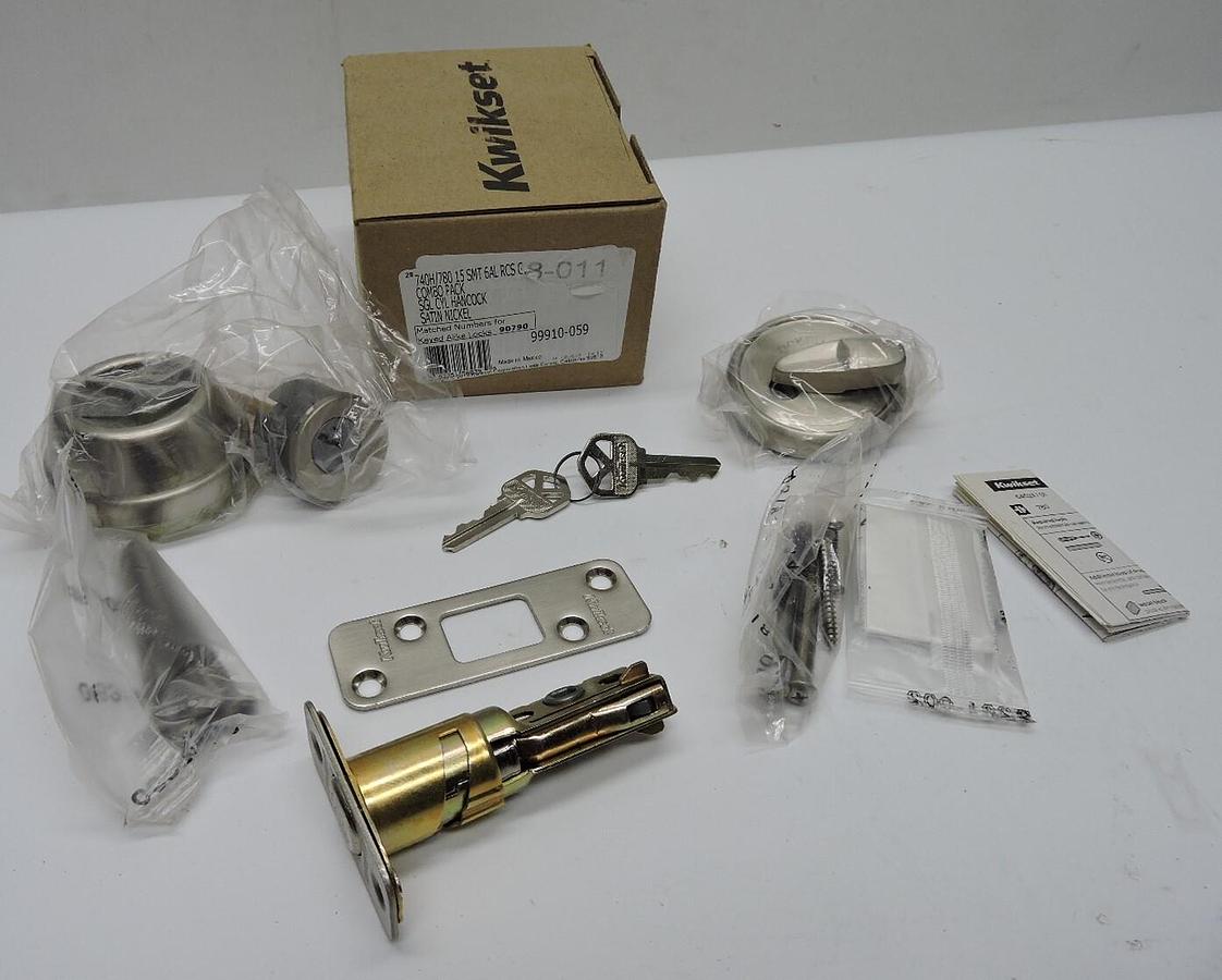 Kwikset 740H/780 15 SMT 6AL RCS SGL CYL Hancock Combo Pack Satin Nickel - NEW!