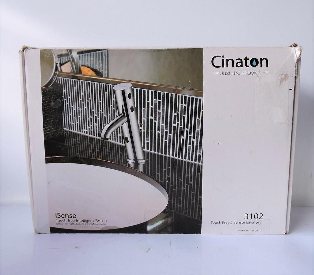 Cinaton 3102 CP Touch Free 5 Sensor Lavatory Isense Chrome Bathroom Faucet NEW!