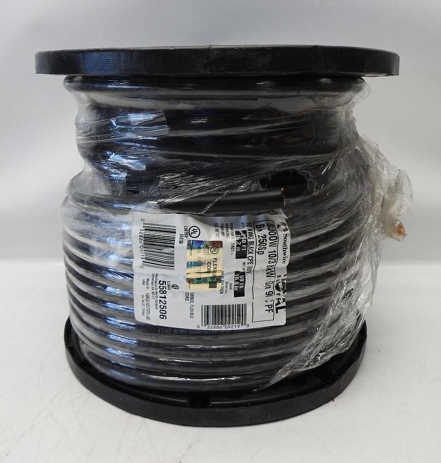 Southwire 55812506 10-104 3/C CU SJOOW BLACK 90(D)C 300V (250') - NEW