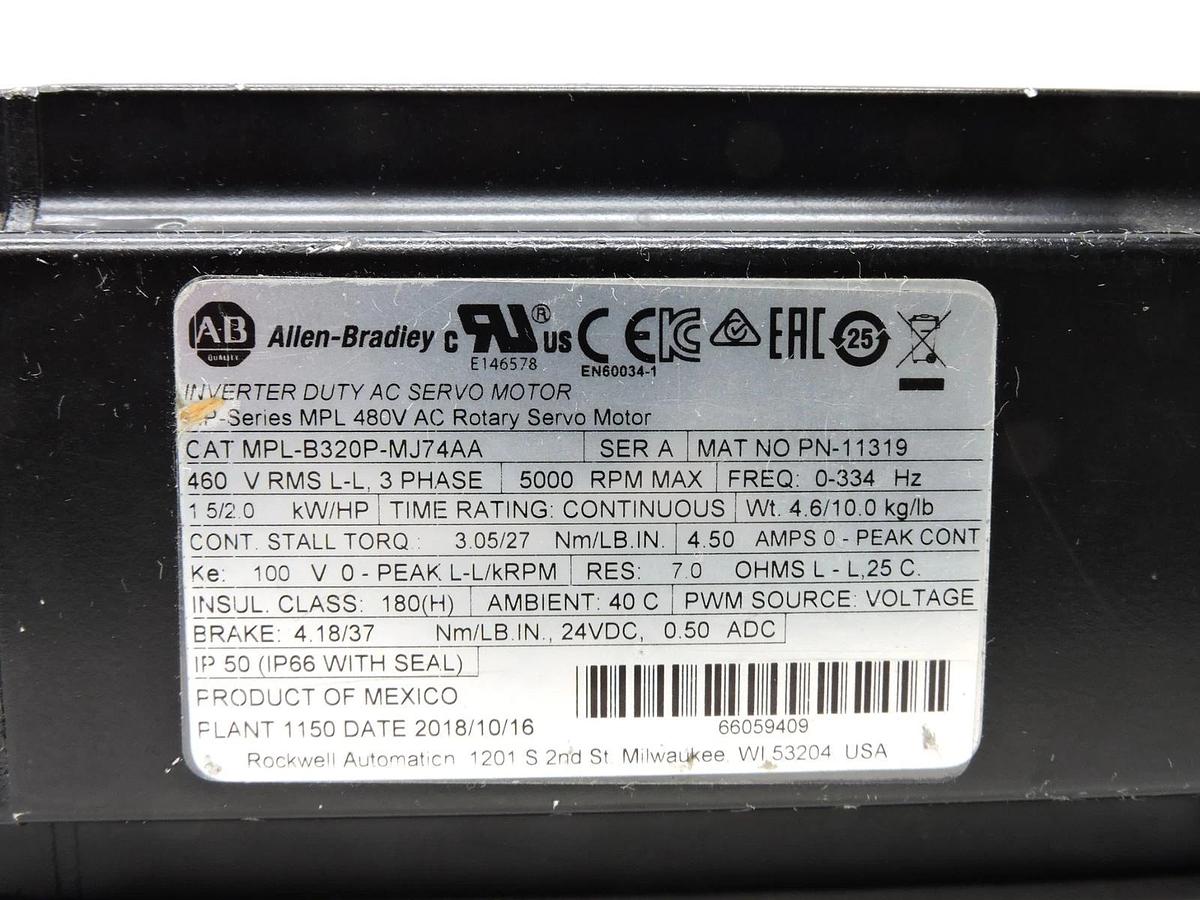 Allen Bradley MPL-B320P-MJ74AA Servo Motor - BULK NEW!