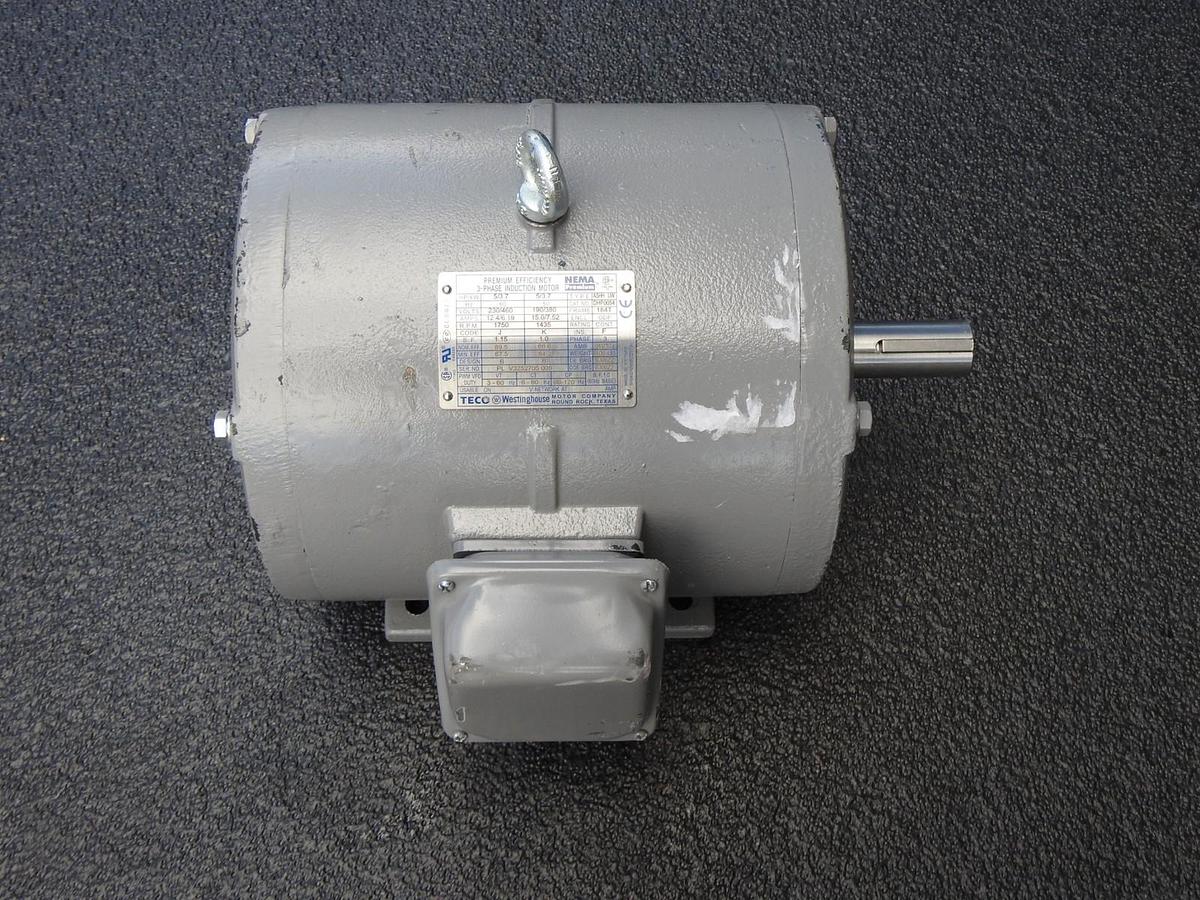 TECO DHP0054 5 HP, 1800 RPM, ODP, 184T Frame, AC Electric Induction Motor NEW