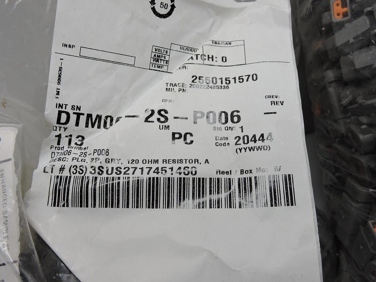 (Lot of 900) DTM06-2S-P006 CONN PLUG HSG 2POS