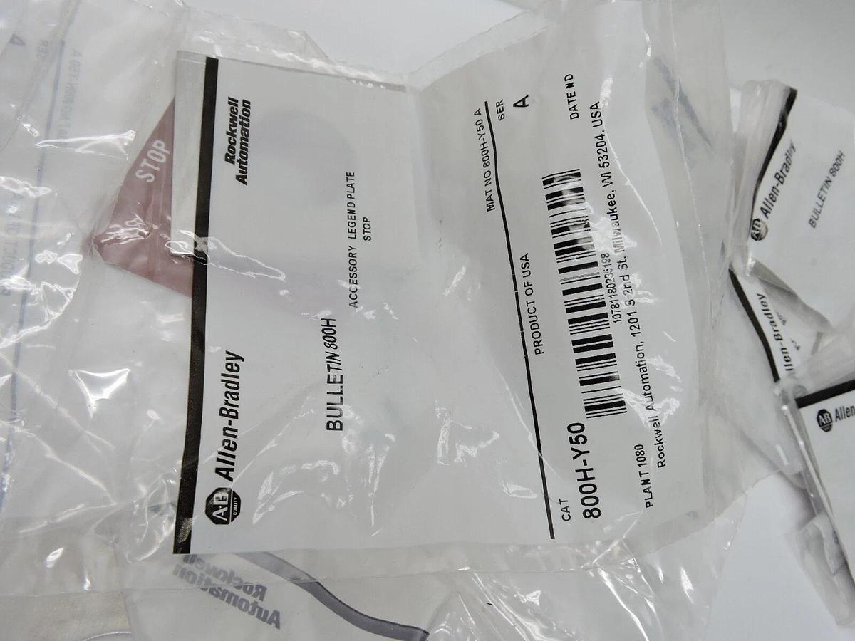 (x15) ALLEN BRADLEY 800H-Y50 LEGEND PLATE STOP - NEW SEALED!