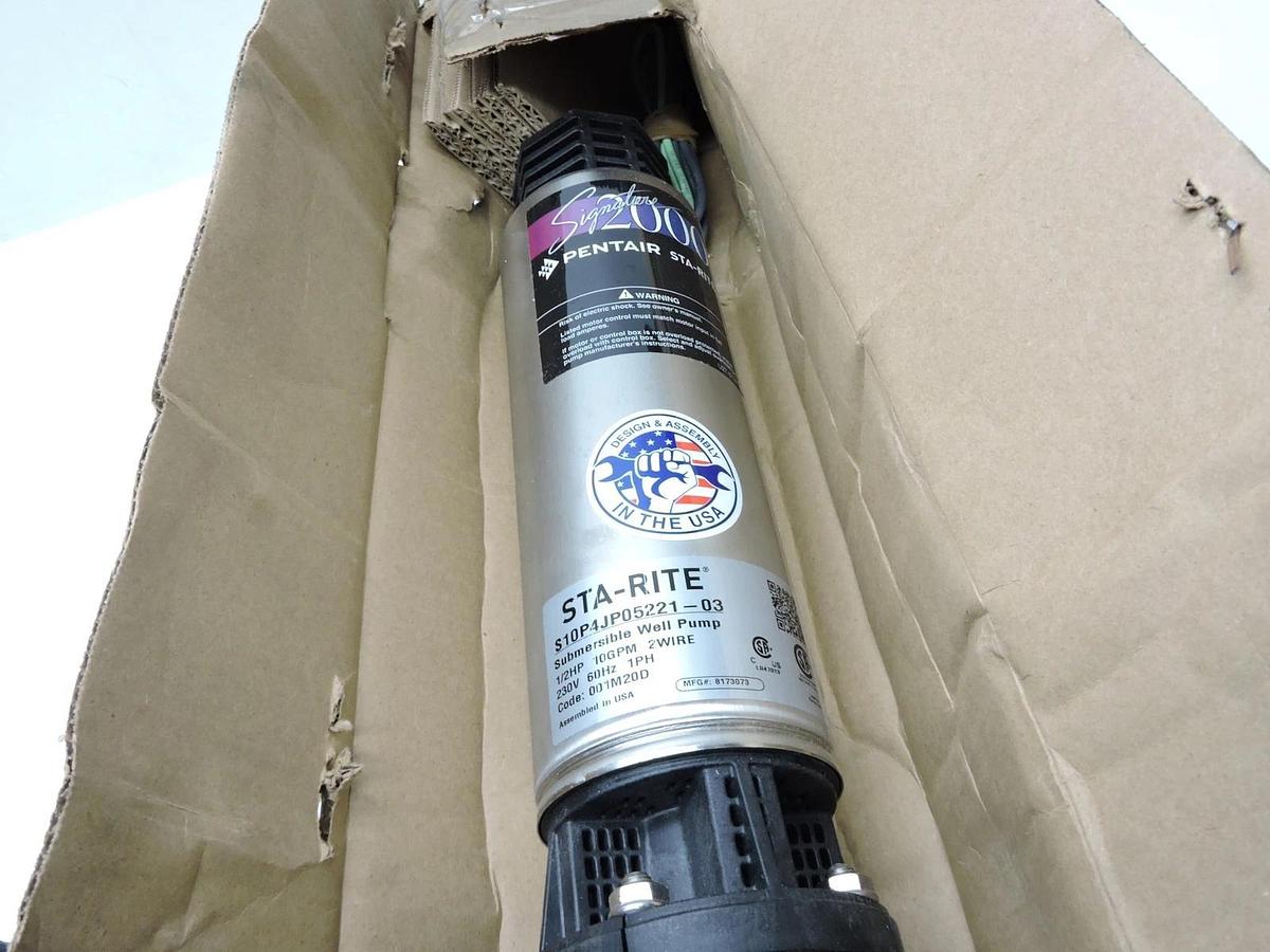 Sta-Rite S10P4JP05221-03, 4" Submersible Well Pump & Motor, JP Series, 1/2 HP