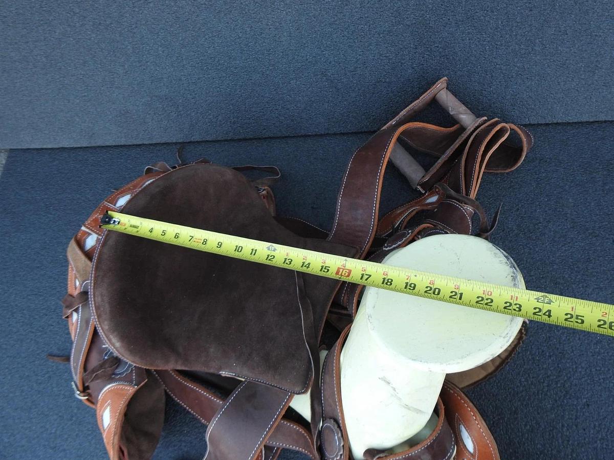 Round Cantina Charra Chair Mexican Leather Horse Saddle