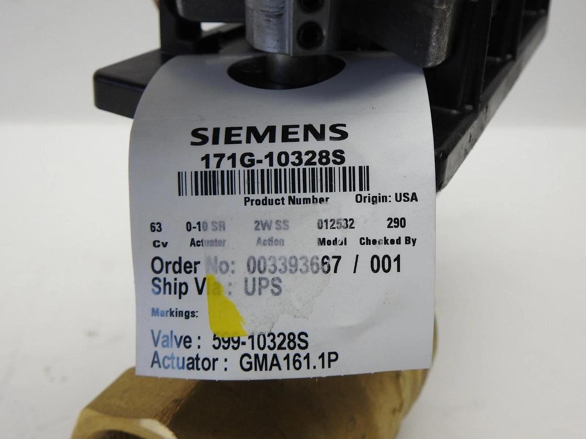 Siemens 171G-10328S 2" 2W 63CV SS Ball Valve+GMA161.1P Control Valve - NEW