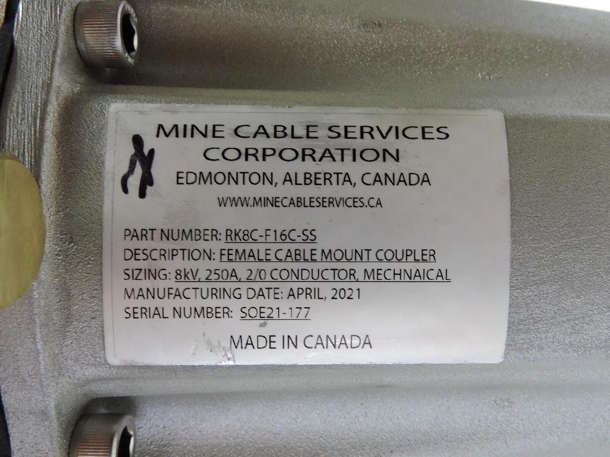 Mine Cable Services Corporation Female Cable Mount Coupler 8kV, 250A 2/0