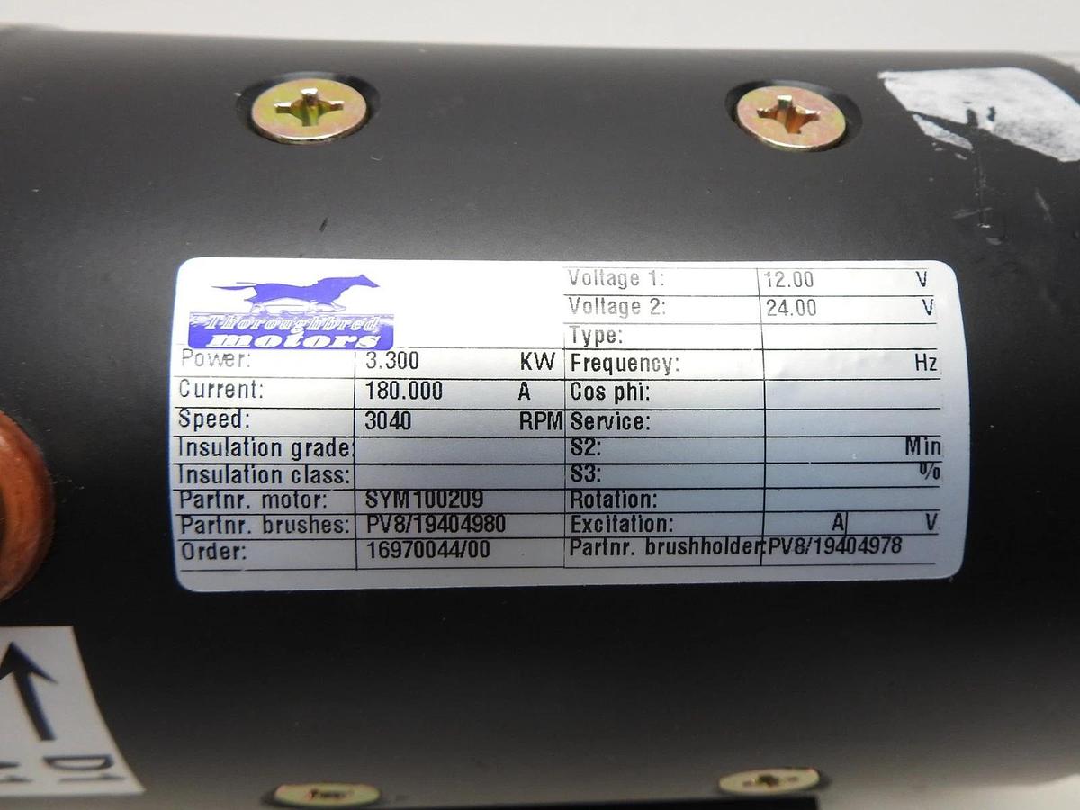 Thoroughbred Motors Forklift SYM100209 24 Volt DC Pump 12 Motor EFI148732 NEW