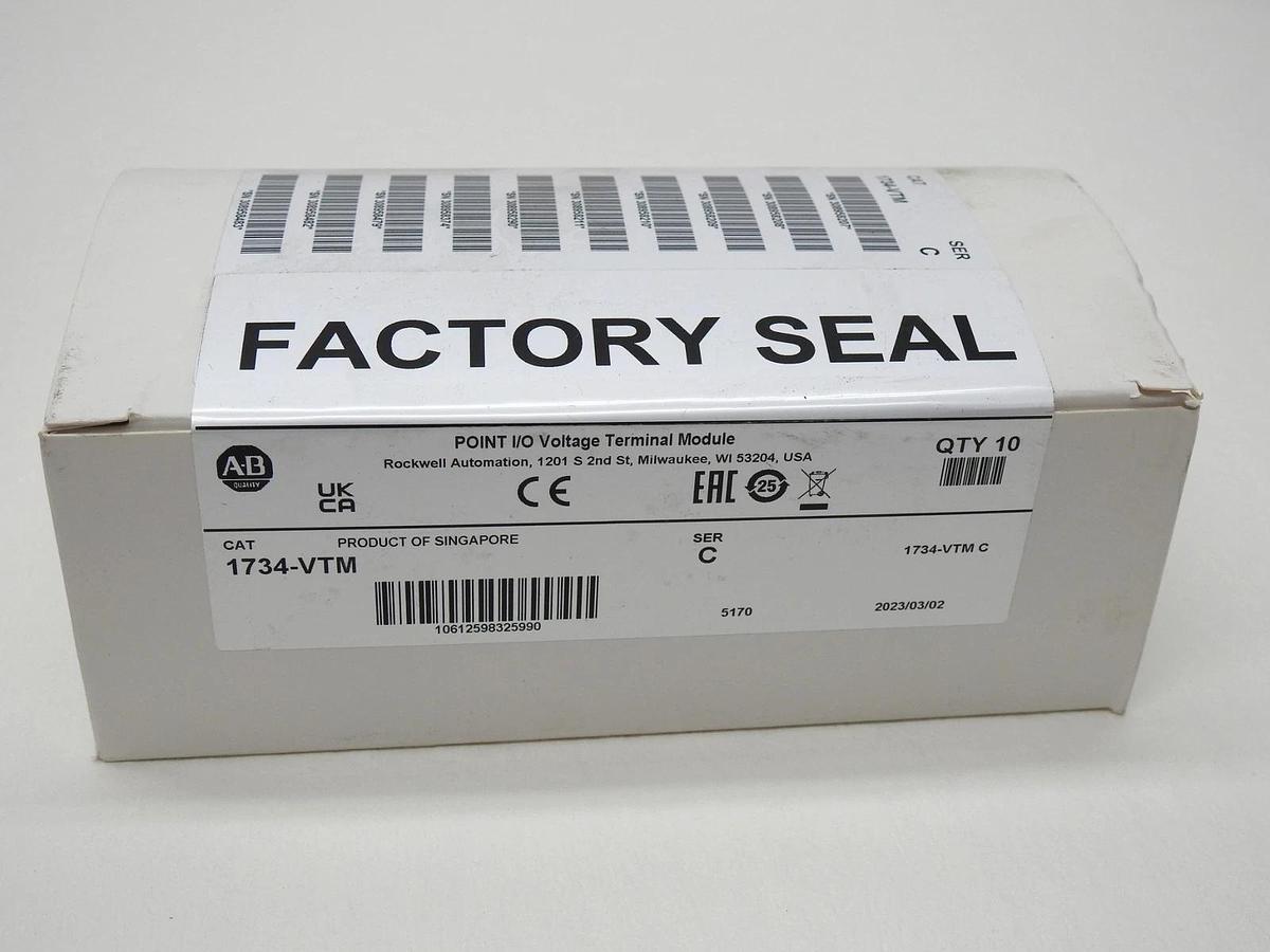 Box of 10 *2023* NEW Allen Bradley 1734-VTM I/O Voltage Terminal Module SEALED!