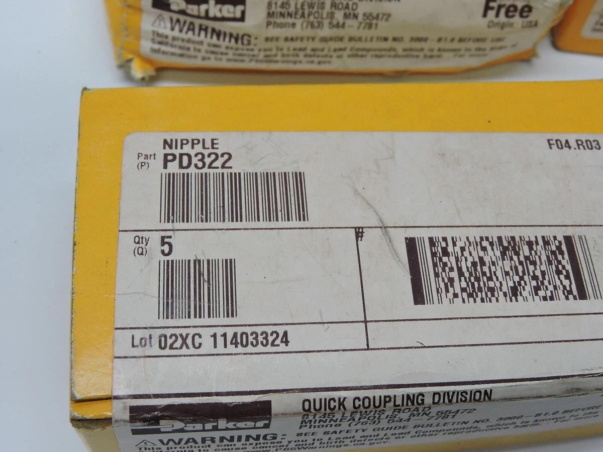 (x20) Parker PD322 Nipple Female Pipe GENUINE OEM - NEW!