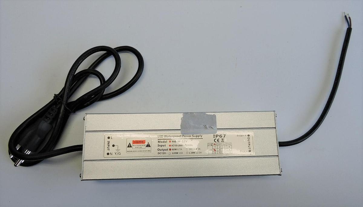 LED Waterproof Power Supply 80W 6.7A IP67 AC100-264V-50/60Hz
