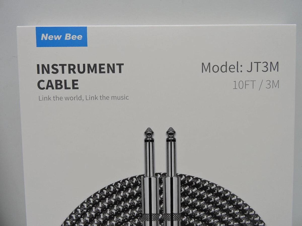 x2 Guitar Cable 10 ft New bee Electric Instrument Cable Bass AMP Cord 1/4 Straig