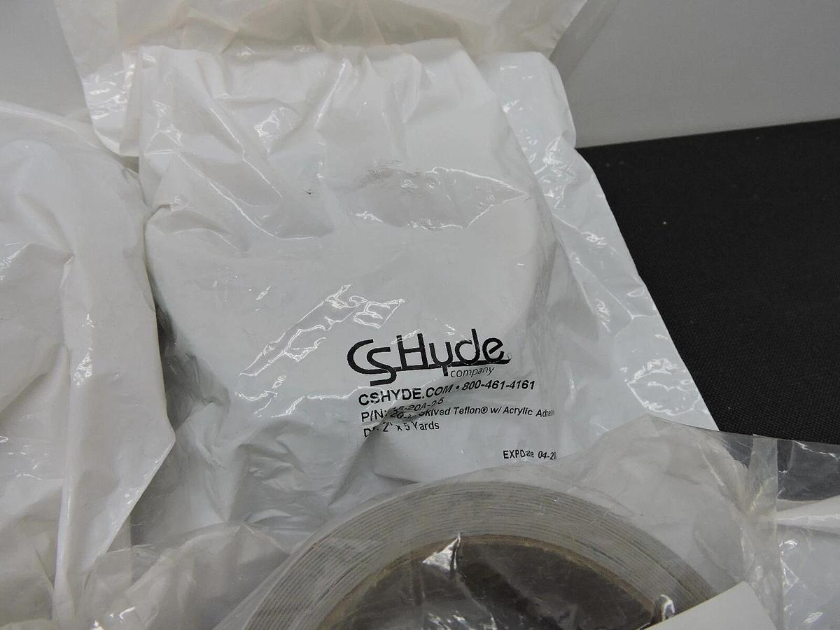 (4) - CS Hyde 15-20A-2-5 20 Mil Skived Teflon w/ Acrylic Adhesive (2" x 5 Yards)