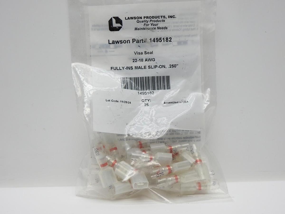 (25/pk) Male Quick Slide Disconnector Fully Insulated, 22 to 18 AWG, 1/4" Tab