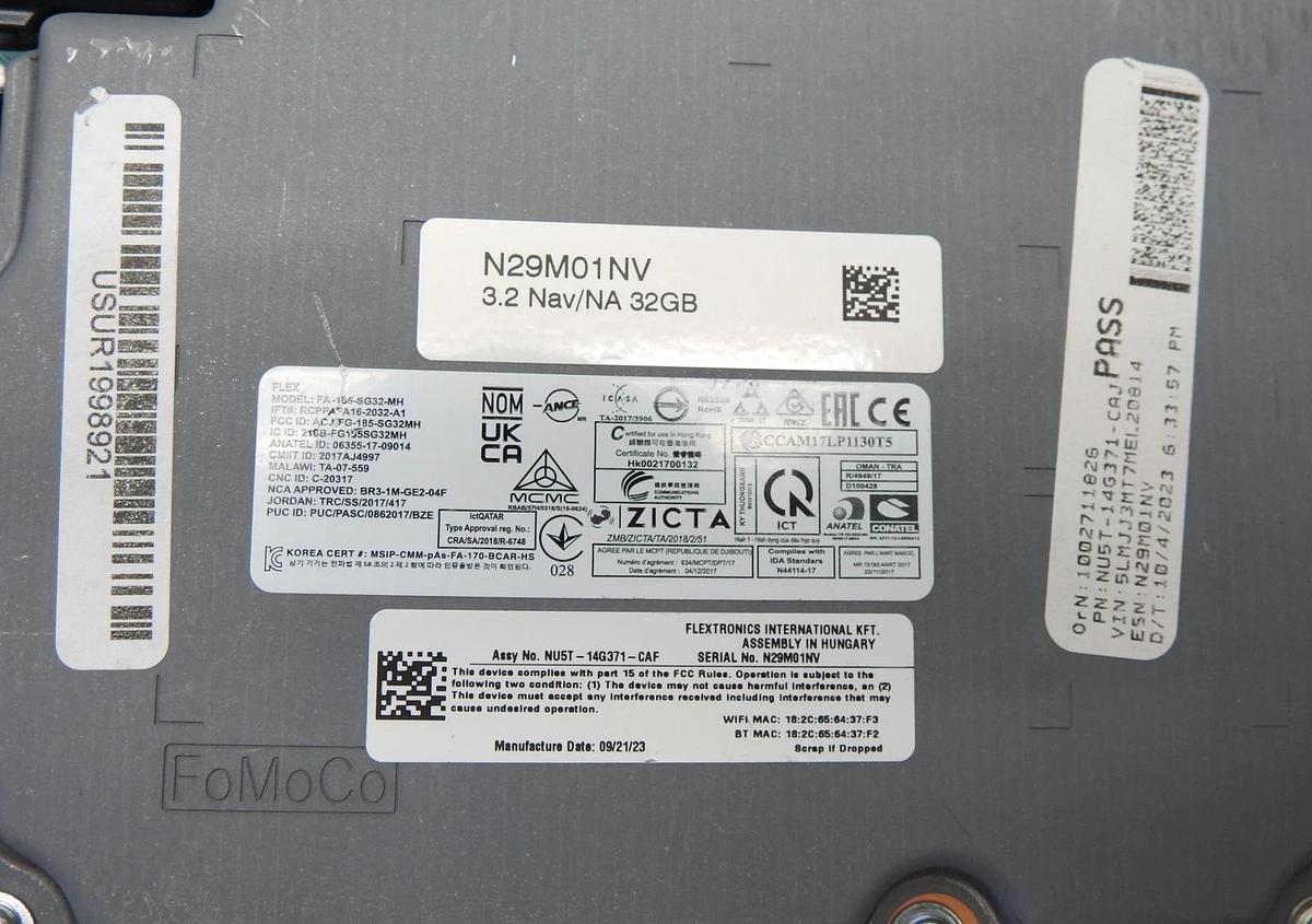 Ford NU5T-14G371-CAF Navigation Control Module Unit NU5T-14G371 Sync Control NEW