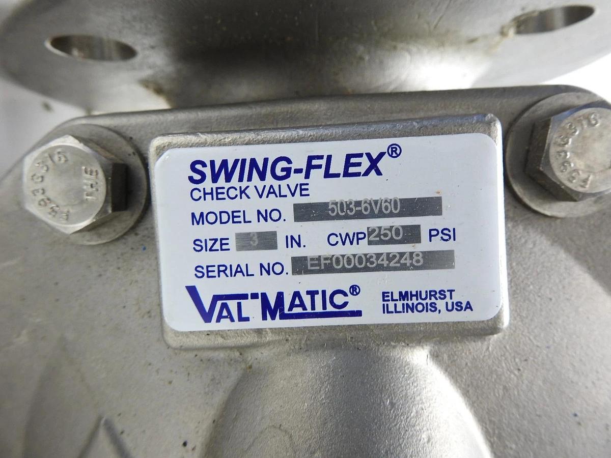 VAL-MATIC 3" Swing Flex Check Valve 503-6V60 CWP 250 PSI 5036V60 - OEM NEW!