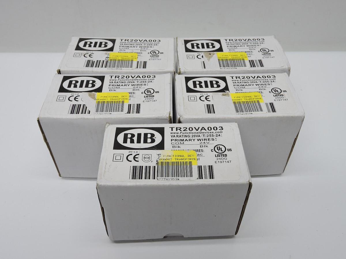 (Lot of 5) RIB TR20VA003 SECONDARY WIRES 24V TRANSFORMER - NEW
