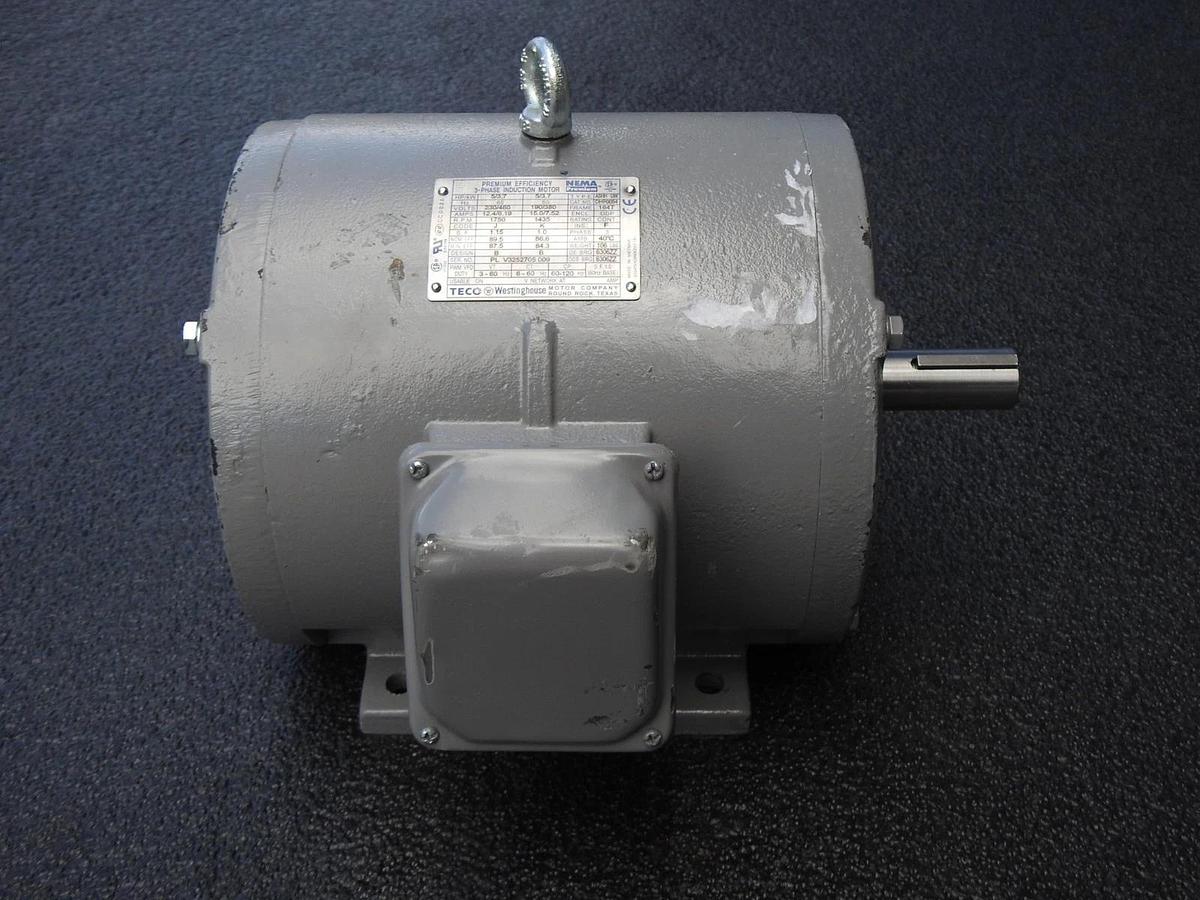 TECO DHP0054 5 HP, 1800 RPM, ODP, 184T Frame, AC Electric Induction Motor NEW