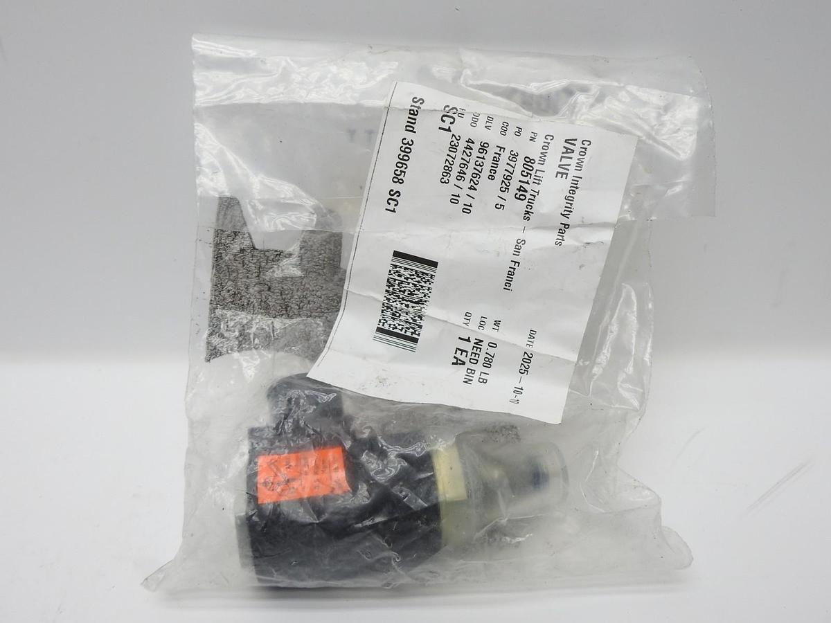 OEM Crown Forklift 805149 Valve - Lowering Solenoid - GENUINE NEW!