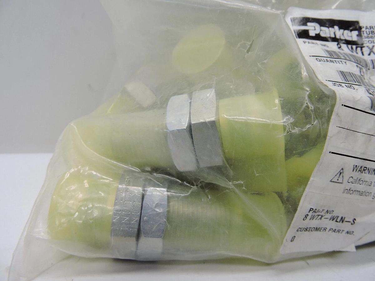 (25 Pack) Parker 8 WTX-WLN-S Triple-Lok Bulkhead Union GENUINE OEM - NEW!