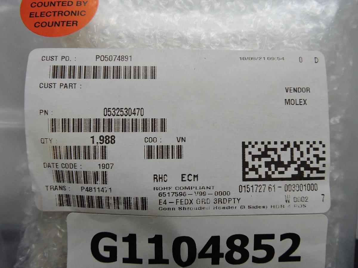(Lot of 1988) - Molex 0532530470 CONN HEADER VERT 4POS 2MM