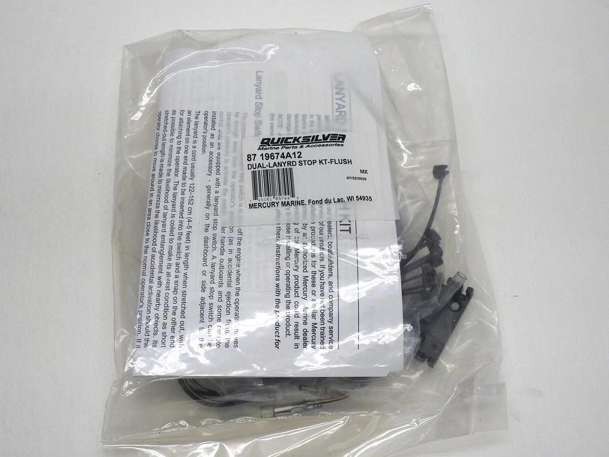 GENUINE Mercury Boat Lanyard Stop Kit Flush 87 19674A12 for Outboards & DTS OEM!