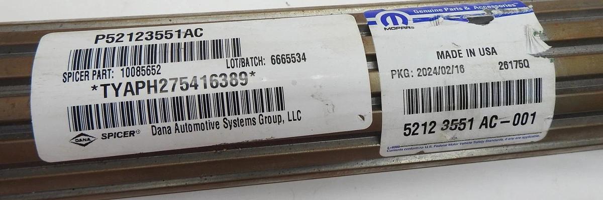 OEM Mopar 52123551AC Drive Shaft for Jeep Wrangler JK Rubicon Driveshaft Genuine