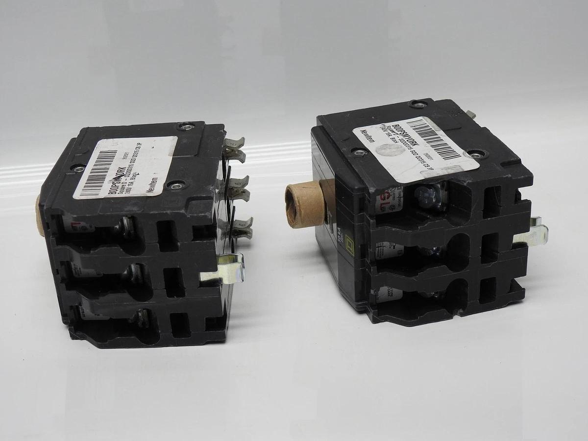 (2/pack) Square D SQDQO315 SQD QO315 CB 3P 240V 15A - NOB NEW!