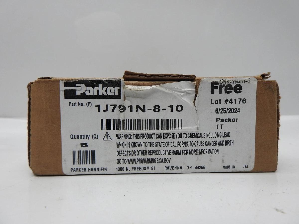 Parker 1J791N-8-10 Parkrimp Permanent Female Seal-Lok - Swivel - 45° Elbow - 5pk