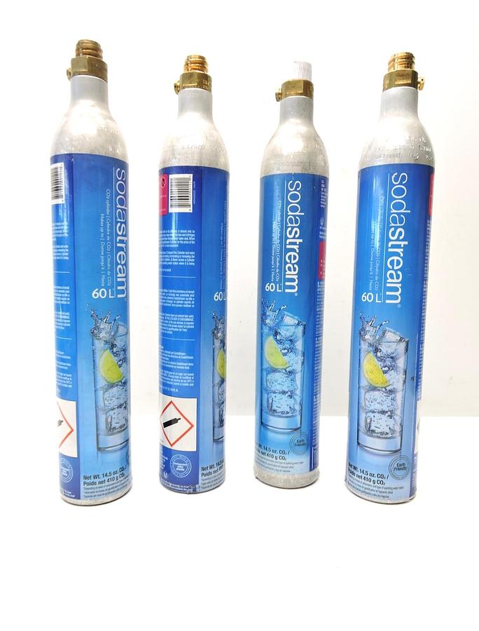 (Lot of 4) Empty SodaStream 60L CO2 Cylinder Replacement Canister - NICE! 811369001221