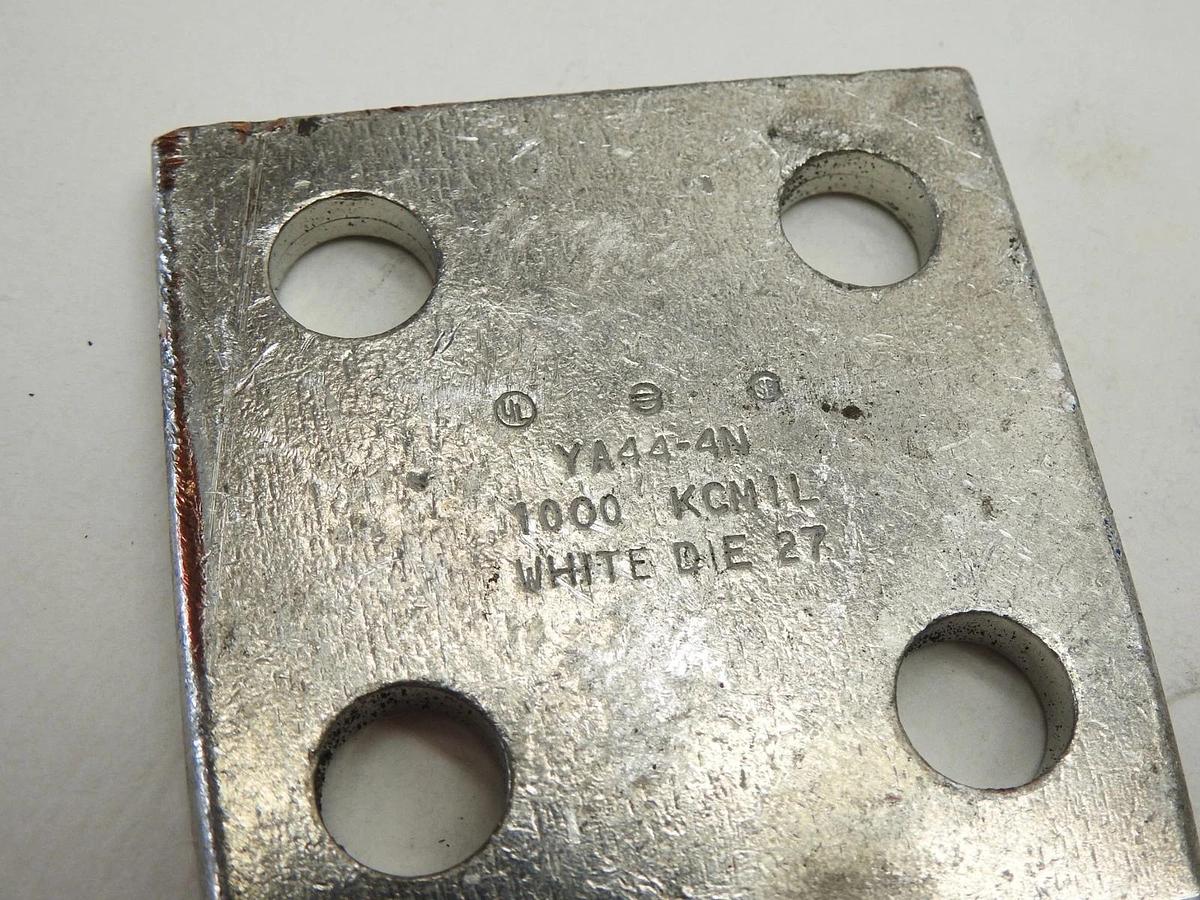 BURNDY YA44-4N 1000MCM 4 HOLE COPPER COMPRESSION LUG - OEM NEW!