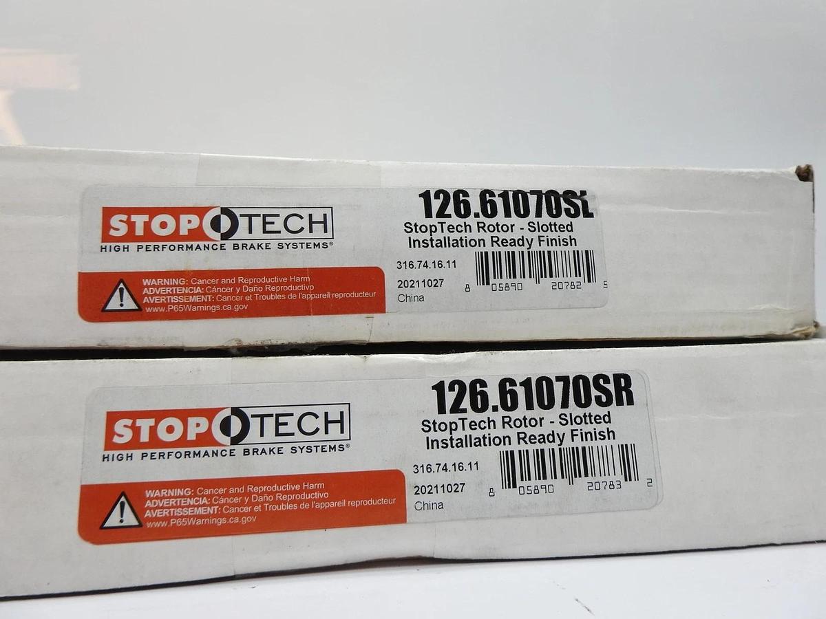 StopTech Sport Rear Slotted 253mm Rotors Ford Focus 8v SPI/16v Zetec/Duratec 2.3