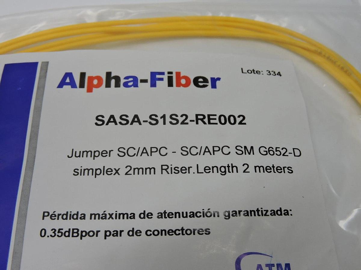 (100) Jumper SC/APC - SC/APC SM G652-D Simplex 2mm Riser (2 Meters)