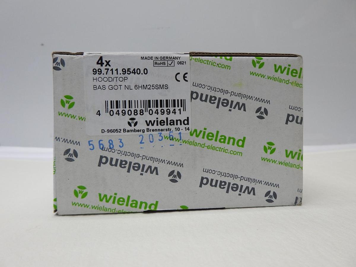 (4/pk) Wieland Electric 99.711.9540.0 HOOD/TOP BAS GOT NL 6HM25SMS - NEW!