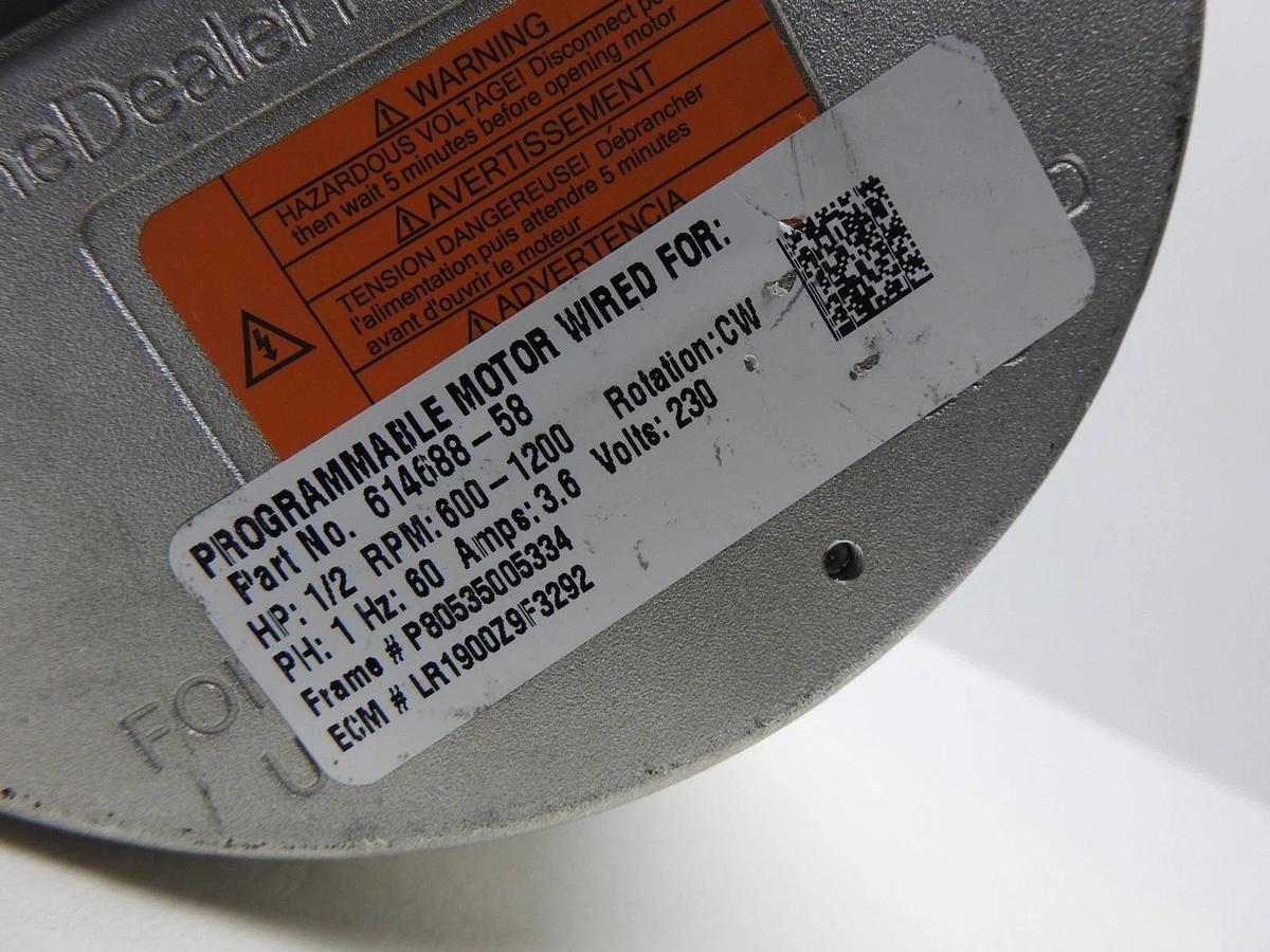 Genteq Programmable Motor 614688-58 5SGA39FL P8053 (1/2HP, 60A, 3.6v) - NOB NEW!