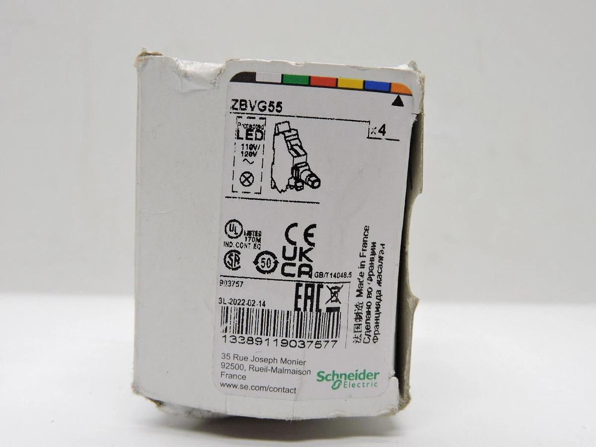 (4) Schneider ZBVG55 Light Block Switch Indicators