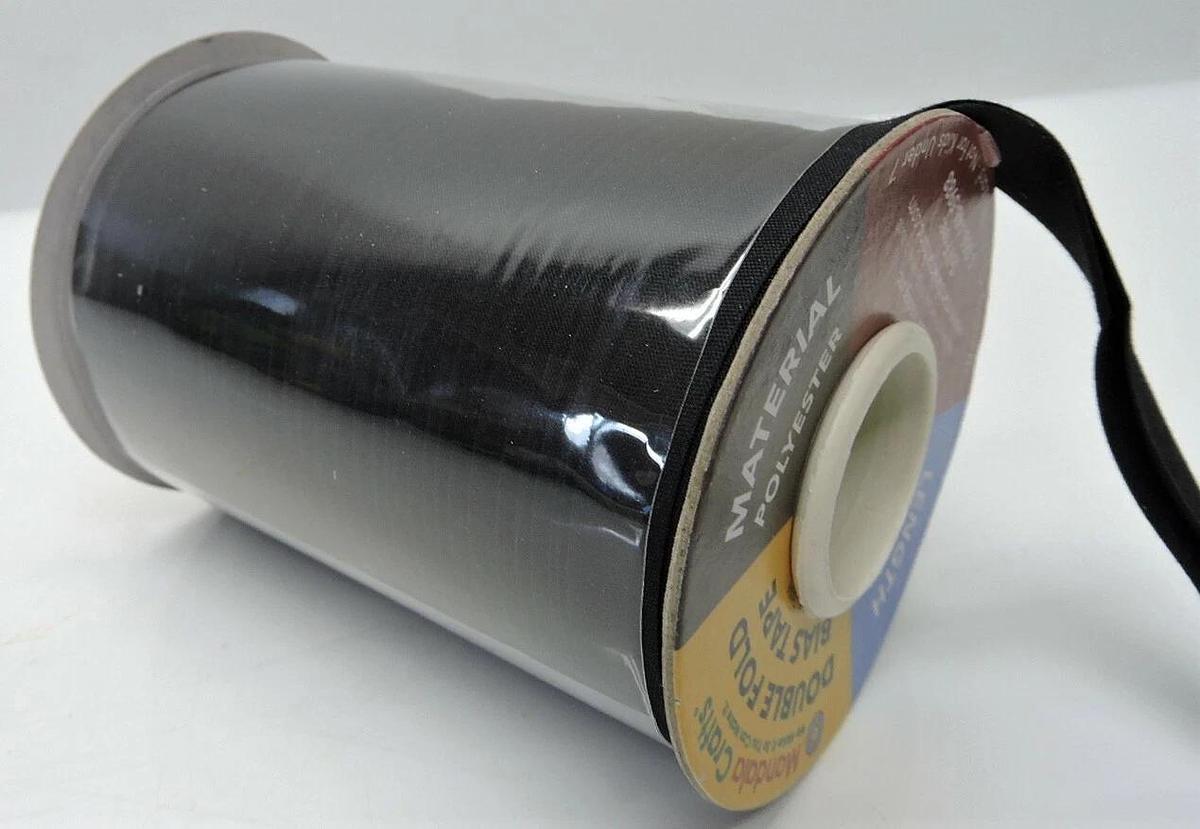 Mandala Crafts Double Fold Bias Tape BLACK 1/2" 55 yards