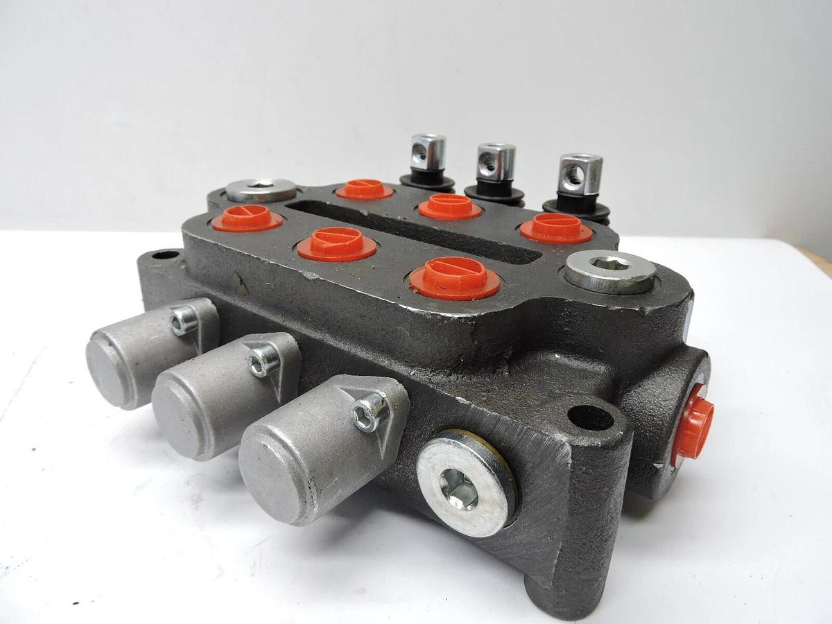 ZT-L20-0T/3 3 Spool Hydraulic Monoblock Double Acting Control Valve - NOB NEW!