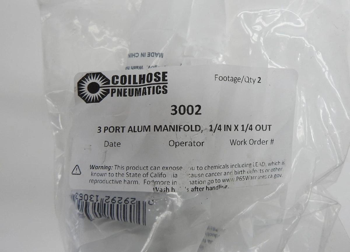 Lot of 2 - Coilhouse 3002 Tri-Pod Manifold, 3 1/4 in FPT Outlets x 1 1/4 in FPT