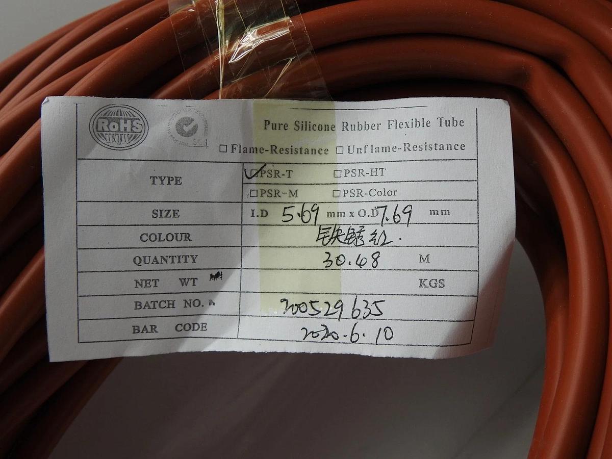 Pure Silicone Rubber Tube PSR-T I.D 5.69mm x O.D 7.69mm (QTY: 30.68 M / 100')