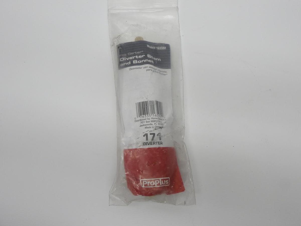 Proplus 163592 Faucet Stem Diverter for Gerber, 16 Point 171 Diverter - NEW